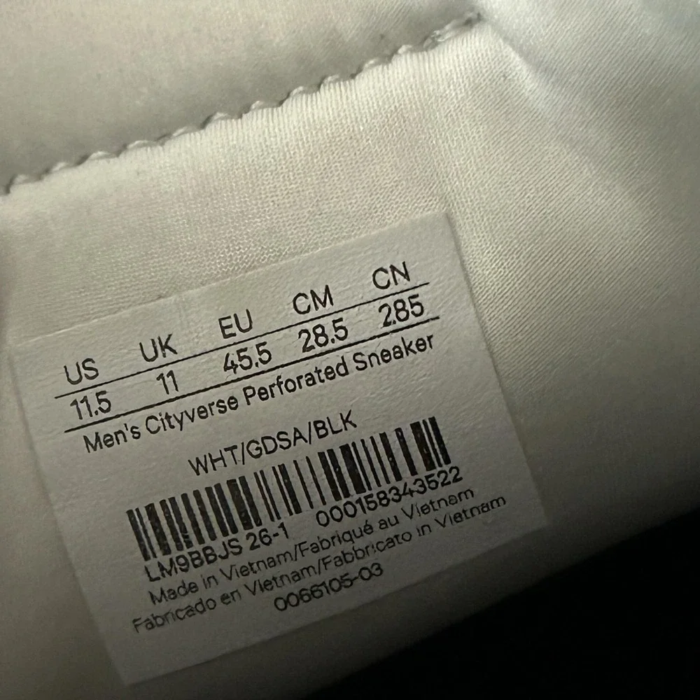 Lululemon Shoes Mens 11.5 Cityverse Perforated White Leather Gum Sneaker